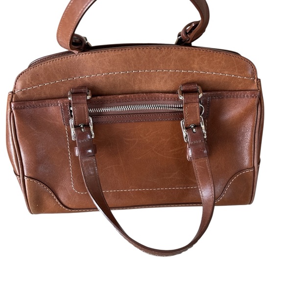 Vintage Coach Hamilton Cognac Glovetanned Leather Satchel shoulder bag - Picture 2 of 12